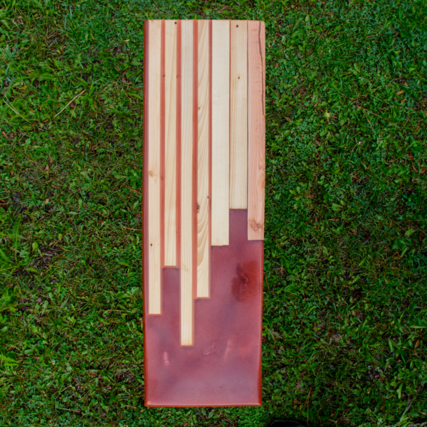 Wood Resin Table - Red - Grass Shot