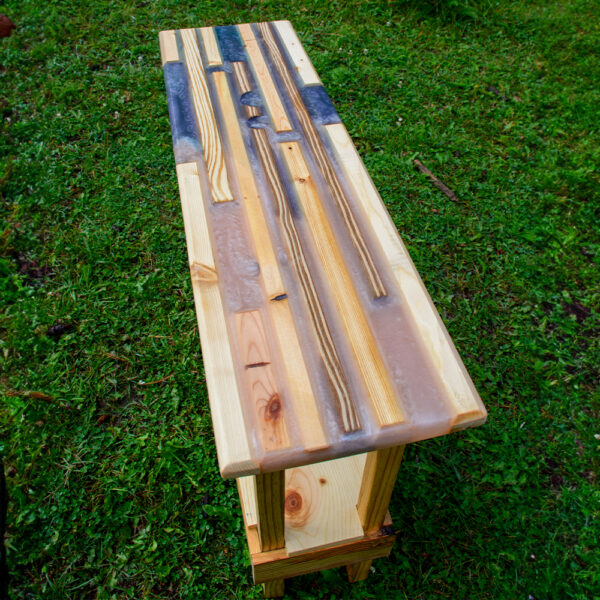 Wood Resin Table - Purple & Pink - Grass Shot